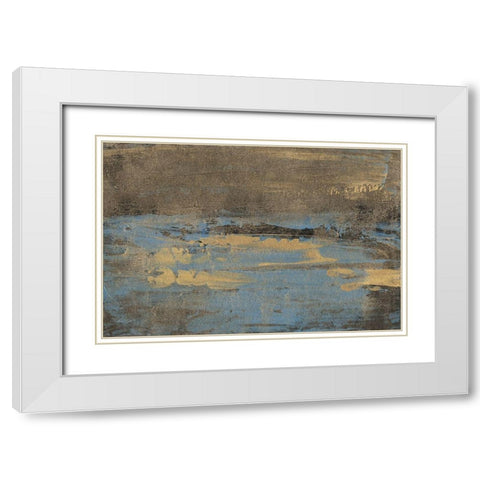 Bronze and Blue II White Modern Wood Framed Art Print with Double Matting by Bramma, Lila