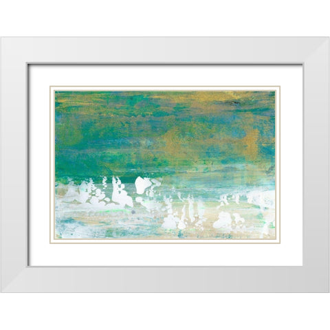 Chartreuse and Aqua II White Modern Wood Framed Art Print with Double Matting by Bramma, Lila