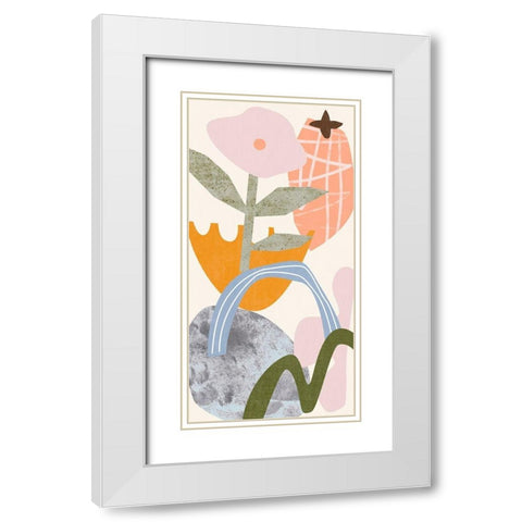 Lunar Flower VI White Modern Wood Framed Art Print with Double Matting by Wang, Melissa