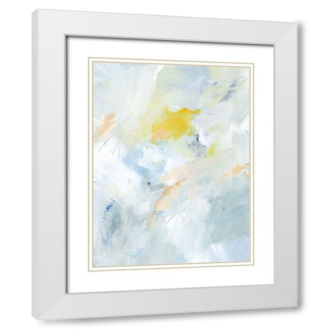 Canary and Sky I White Modern Wood Framed Art Print with Double Matting by Barnes, Victoria