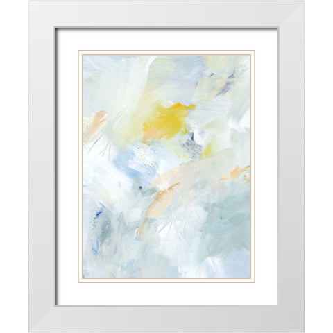 Canary and Sky I White Modern Wood Framed Art Print with Double Matting by Barnes, Victoria