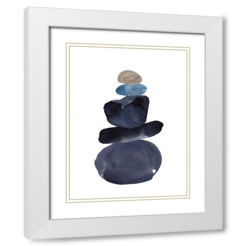 Camp Cairn I White Modern Wood Framed Art Print with Double Matting by Green, Jacob