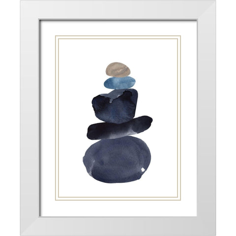 Camp Cairn I White Modern Wood Framed Art Print with Double Matting by Green, Jacob