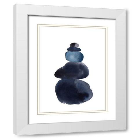 Camp Cairn IV White Modern Wood Framed Art Print with Double Matting by Green, Jacob