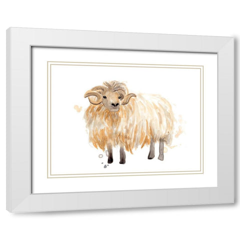 Highland Squad II White Modern Wood Framed Art Print with Double Matting by Vess, June Erica