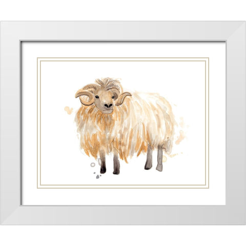Highland Squad II White Modern Wood Framed Art Print with Double Matting by Vess, June Erica