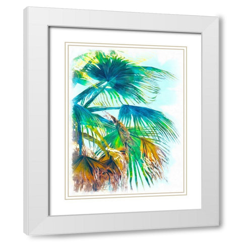 Tropical Glow I White Modern Wood Framed Art Print with Double Matting by Saunders, Alonzo
