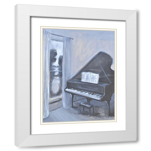 Piano Blues IV White Modern Wood Framed Art Print with Double Matting by Stevens, Allayn