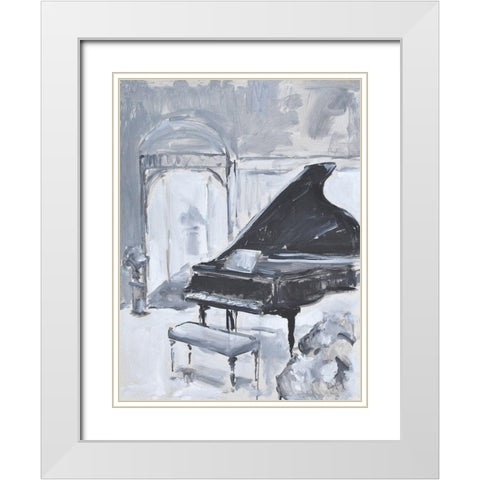 Piano Blues VI White Modern Wood Framed Art Print with Double Matting by Stevens, Allayn
