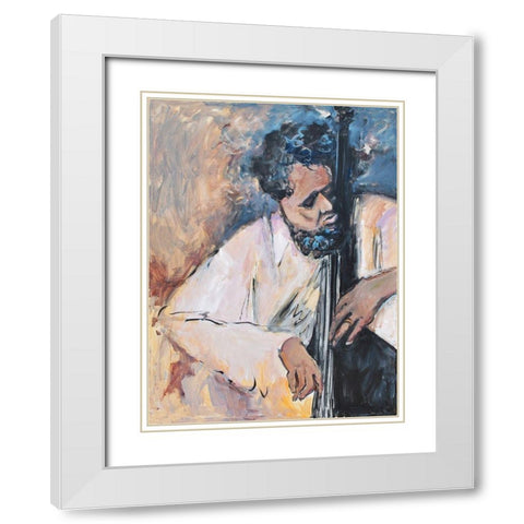 Listen to the Music I White Modern Wood Framed Art Print with Double Matting by Stevens, Allayn