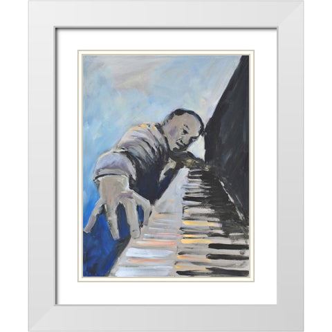 Listen to the Music II White Modern Wood Framed Art Print with Double Matting by Stevens, Allayn