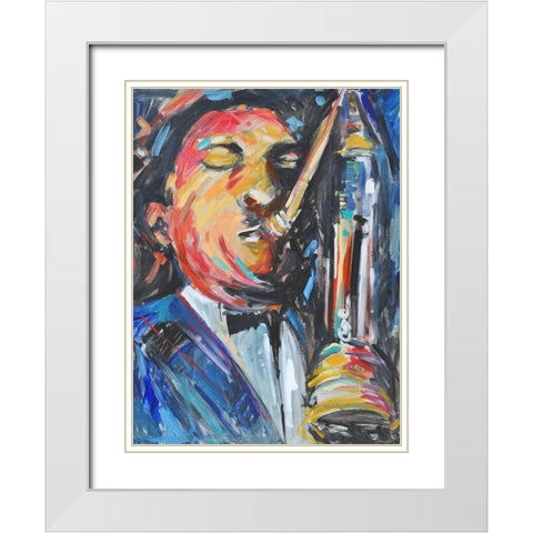 Listen to the Music III White Modern Wood Framed Art Print with Double Matting by Stevens, Allayn