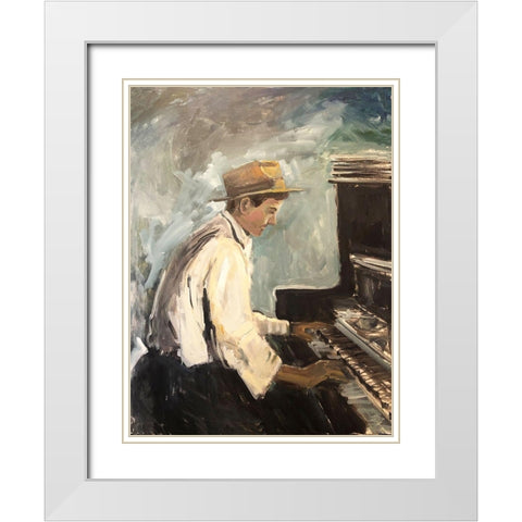 Listen to the Music IV White Modern Wood Framed Art Print with Double Matting by Stevens, Allayn