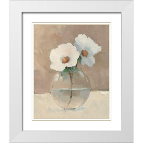 Glass Globe Still Life II White Modern Wood Framed Art Print with Double Matting by OToole, Tim