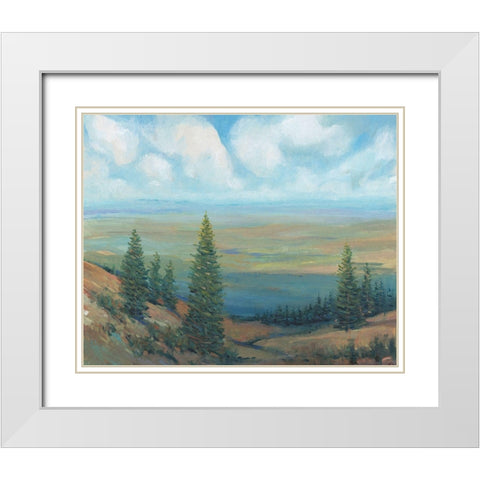 Mountain Top II White Modern Wood Framed Art Print with Double Matting by OToole, Tim