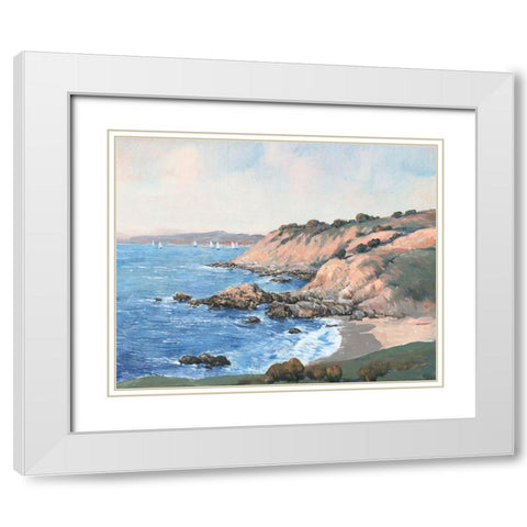 Ocean Bay I White Modern Wood Framed Art Print with Double Matting by OToole, Tim