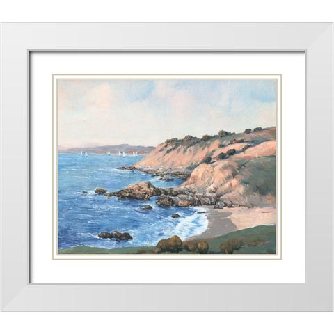 Ocean Bay I White Modern Wood Framed Art Print with Double Matting by OToole, Tim