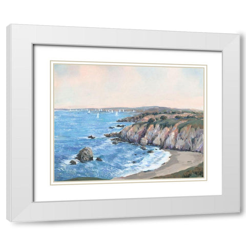 Ocean Bay II White Modern Wood Framed Art Print with Double Matting by OToole, Tim