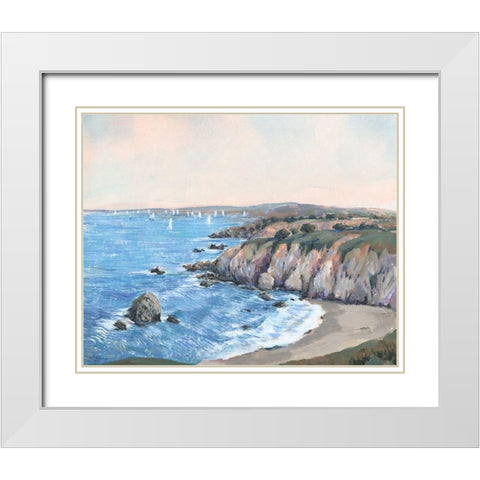 Ocean Bay II White Modern Wood Framed Art Print with Double Matting by OToole, Tim