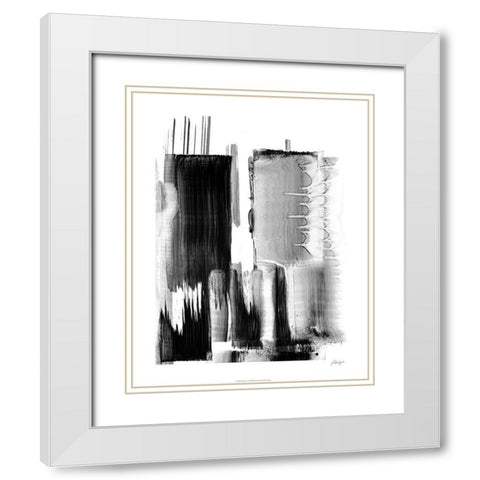 Night City I White Modern Wood Framed Art Print with Double Matting by Harper, Ethan