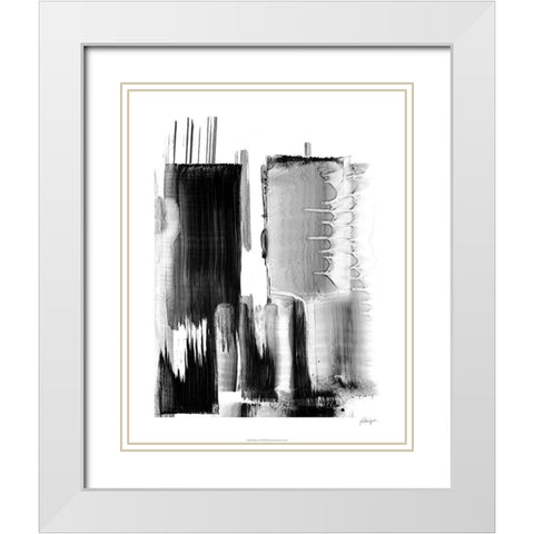 Night City I White Modern Wood Framed Art Print with Double Matting by Harper, Ethan