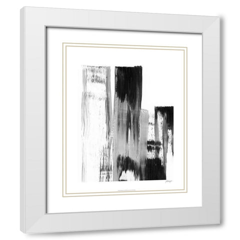 Night City II White Modern Wood Framed Art Print with Double Matting by Harper, Ethan