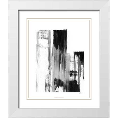 Night City II White Modern Wood Framed Art Print with Double Matting by Harper, Ethan