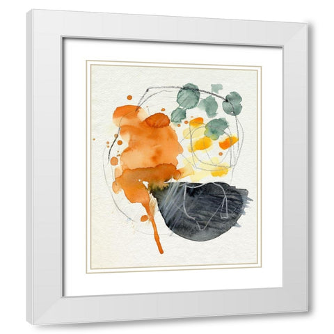 Splat II White Modern Wood Framed Art Print with Double Matting by Parker, Jennifer Paxton