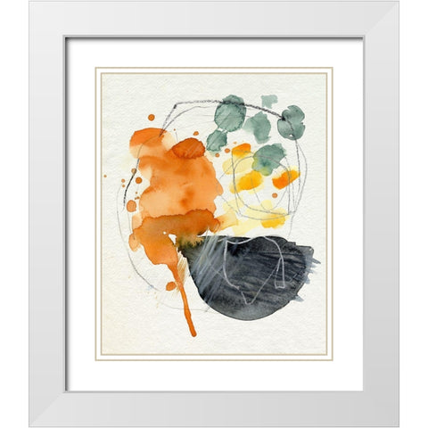 Splat II White Modern Wood Framed Art Print with Double Matting by Parker, Jennifer Paxton