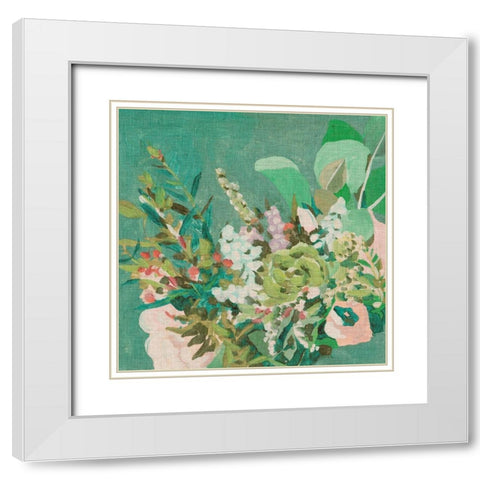 Hello Spring III White Modern Wood Framed Art Print with Double Matting by Wang, Melissa