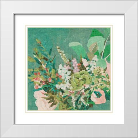 Hello Spring III White Modern Wood Framed Art Print with Double Matting by Wang, Melissa