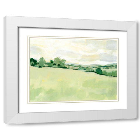 Pearly Pasture I White Modern Wood Framed Art Print with Double Matting by Barnes, Victoria