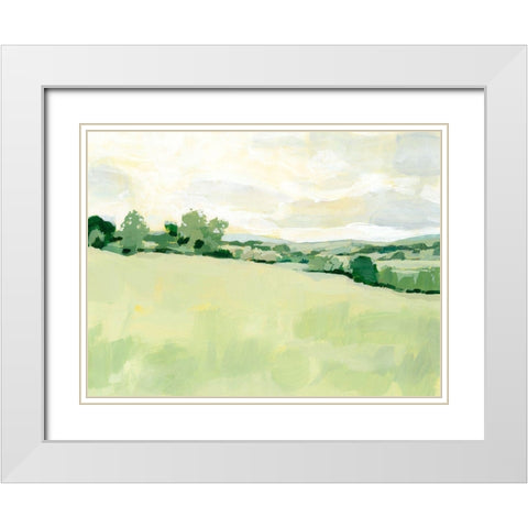 Pearly Pasture I White Modern Wood Framed Art Print with Double Matting by Barnes, Victoria