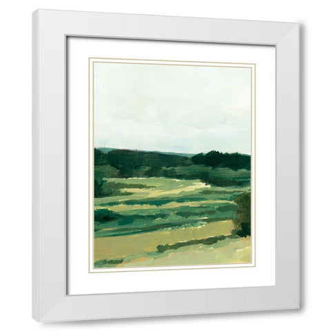 Treeline Vista I White Modern Wood Framed Art Print with Double Matting by Barnes, Victoria