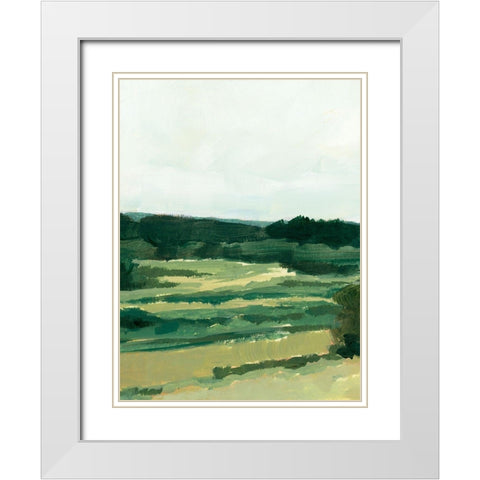 Treeline Vista I White Modern Wood Framed Art Print with Double Matting by Barnes, Victoria