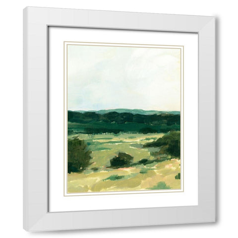 Treeline Vista II White Modern Wood Framed Art Print with Double Matting by Barnes, Victoria