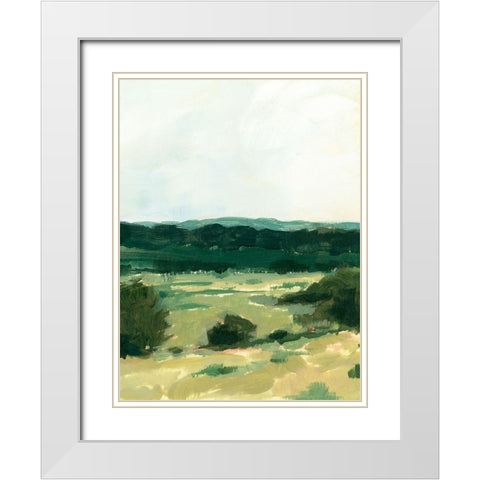 Treeline Vista II White Modern Wood Framed Art Print with Double Matting by Barnes, Victoria