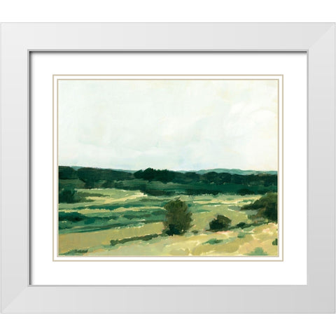 Treeline Vista III White Modern Wood Framed Art Print with Double Matting by Barnes, Victoria