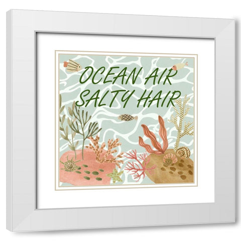 Mermaid at Heart II White Modern Wood Framed Art Print with Double Matting by Wang, Melissa