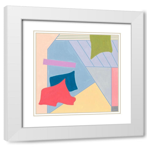 Radiant Light V White Modern Wood Framed Art Print with Double Matting by Wang, Melissa