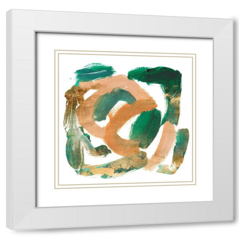 Stroll I White Modern Wood Framed Art Print with Double Matting by Wang, Melissa