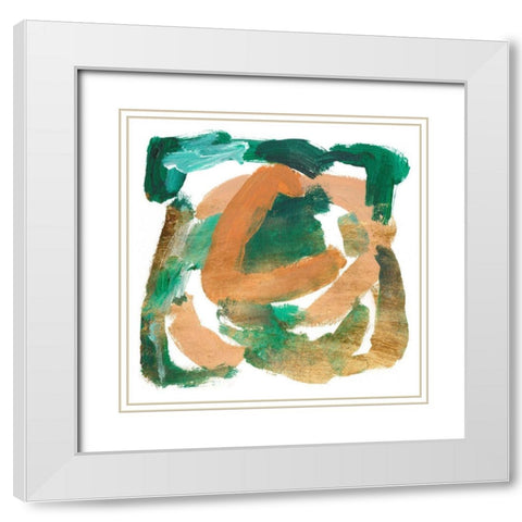 Stroll III White Modern Wood Framed Art Print with Double Matting by Wang, Melissa