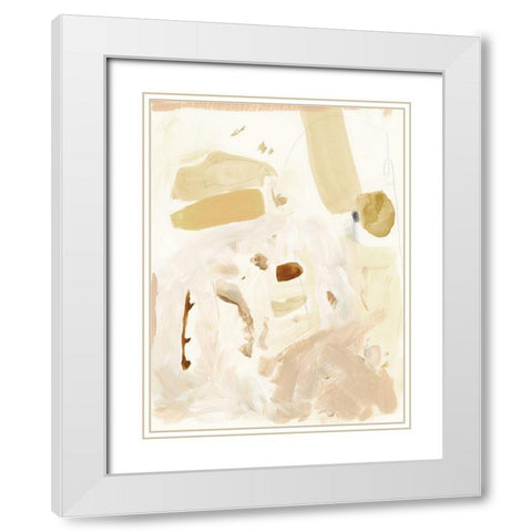 Markings in Beige II White Modern Wood Framed Art Print with Double Matting by Barnes, Victoria