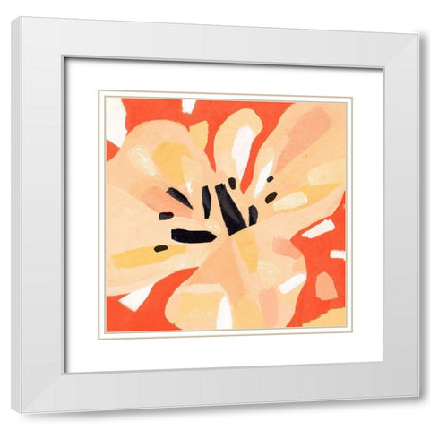 Boomin Bloom I White Modern Wood Framed Art Print with Double Matting by Warren, Annie