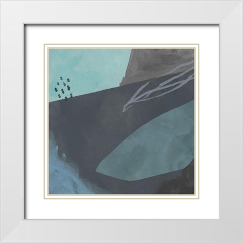 Steely Abstract II White Modern Wood Framed Art Print with Double Matting by Green, Jacob