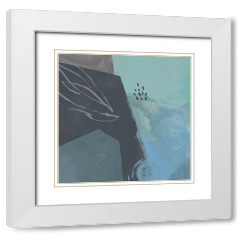 Steely Abstract III White Modern Wood Framed Art Print with Double Matting by Green, Jacob