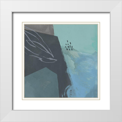 Steely Abstract III White Modern Wood Framed Art Print with Double Matting by Green, Jacob