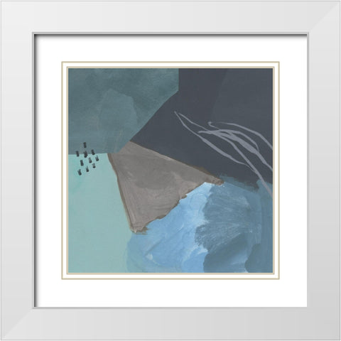 Steely Abstract IV White Modern Wood Framed Art Print with Double Matting by Green, Jacob