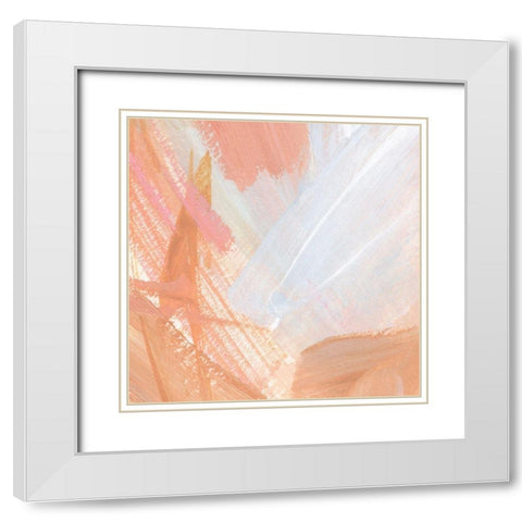 Pink Vanilla I White Modern Wood Framed Art Print with Double Matting by Warren, Annie
