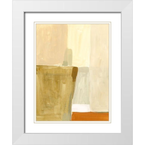 Neutral Block II White Modern Wood Framed Art Print with Double Matting by Barnes, Victoria